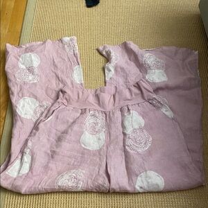 wide leg linen patterned pants